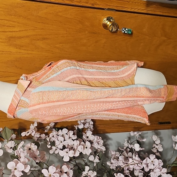 Anthropologie Maeve Shimmer Stripe Button Down Top - Picture 8 of 10